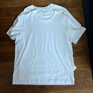 Goodthread men’s white slim fit short sleeved cotton shirt, xl, set of 2, new